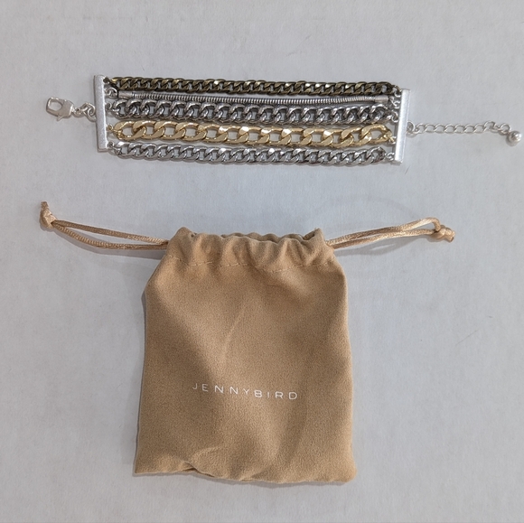 Jenny Bird Jewelry - Jenny Bird Austin Cuff Mixed Metal Stacked Layered Chain Bracelet